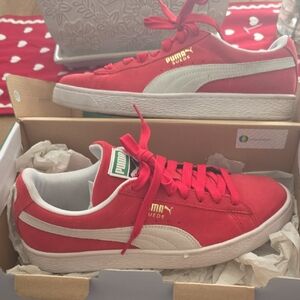 Puma Suede Classic Red and White Sneakers